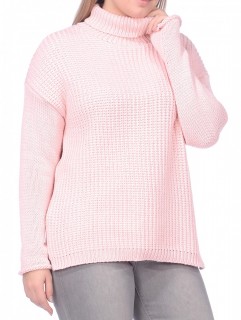 Джемпер высокое горло л0628 розовый 1