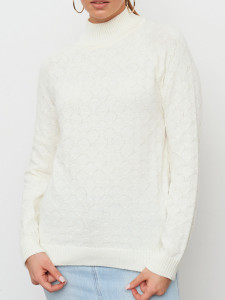 Джемпер высокое горло л1301 белый
