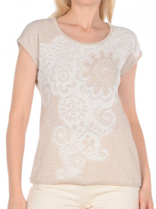 Джемпер короткий рукав л20556 лен