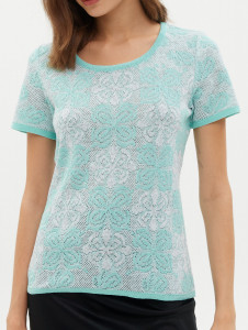 Джемпер короткий рукав л0160 мята 1