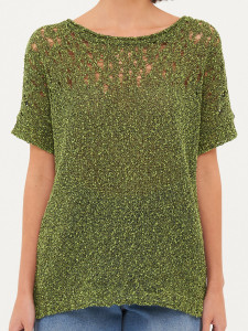 Джемпер короткий рукав л21318 зеленый