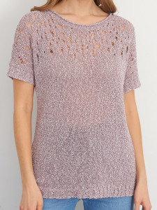 Джемпер короткий рукав л1318 вишня