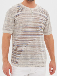 Джемпер короткий рукав 22465 бежевый