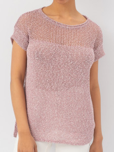 Джемпер короткий рукав л20332 вишня