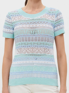 Джемпер короткий рукав л1240 голубой