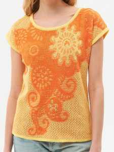 Джемпер короткий рукав л20556 оранж