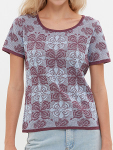 Джемпер короткий рукав л0160 фиалка