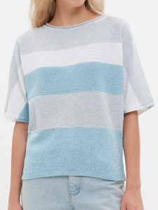 Джемпер короткий рукав л20711 лазурный