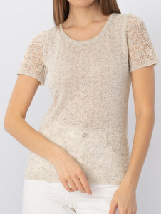 Джемпер короткий рукав л20470 лен