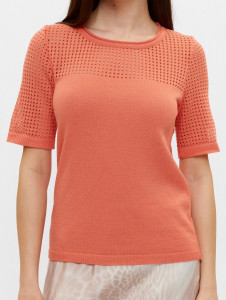 Джемпер короткий рукав л1482 коралл