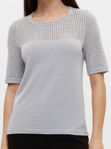 Джемпер короткий рукав л1482 серый