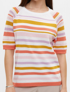 Джемпер короткий рукав л1496 коралл