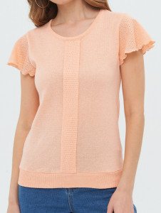 Джемпер короткий рукав л0436 абрикос 1