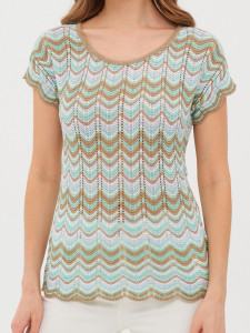 Джемпер короткий рукав л1344 бежевый