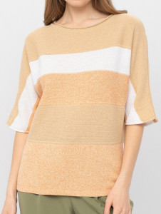 Джемпер короткий рукав л20711 медовый