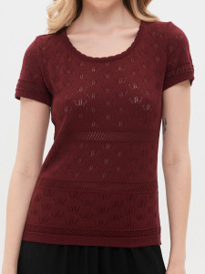 Джемпер короткий рукав л1467 бордо