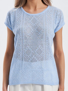 Джемпер короткий рукав л1125 голубой