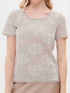 Джемпер короткий рукав л0160 лен 2