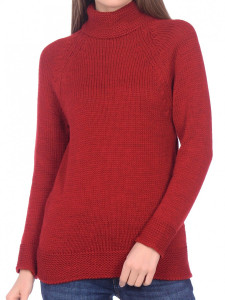 Джемпер высокое горло л30925 вишневый