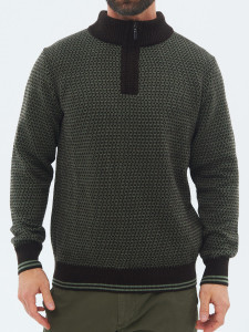 Джемпер короткая молния 22484 коричневый