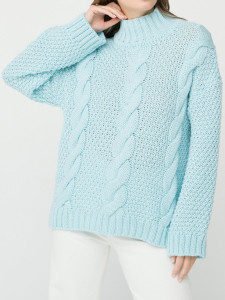 Джемпер высокое горло л21157 небо
