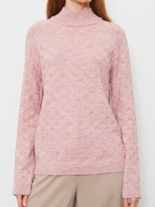 Джемпер высокое горло л21301 пудра