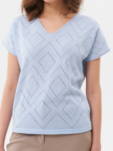 Джемпер короткий рукав л1128 голубой