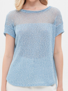 Джемпер короткий рукав л20332 голубой