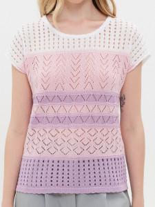 Джемпер короткий рукав л1474 сирень