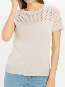 Джемпер короткий рукав л1109 беж
