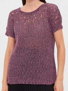 Джемпер короткий рукав л1318 брусника