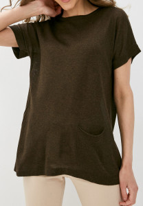 Джемпер короткий рукав л20962 какао