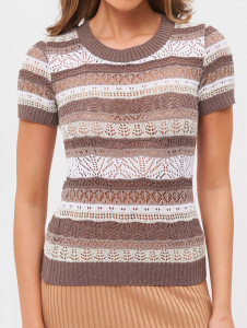 Джемпер короткий рукав л1240 беж 2