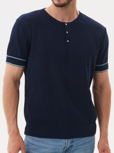 Джемпер короткий рукав 2466 синий