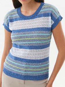 Джемпер короткий рукав л20695 джинсовый