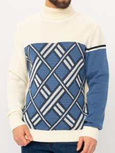 Джемпер высокое горло 32379 молочный