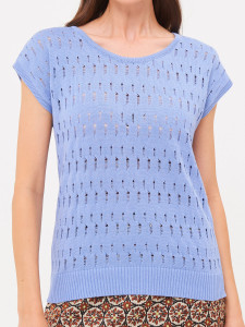 Джемпер короткий рукав л1361 голубой