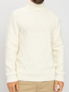 Джемпер высокое горло 22427 снег