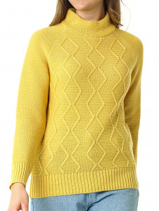 Джемпер высокое горло л1031 подсолнух