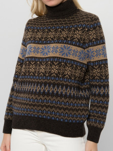 Джемпер высокое горло л21025 какао