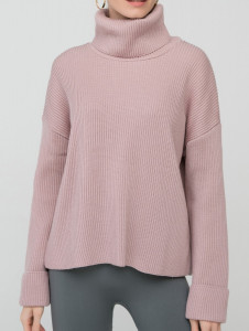 Джемпер высокое горло л31148 пудра