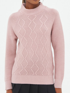 Джемпер высокое горло л41031 пудра