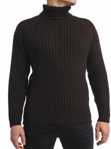Джемпер высокое горло 22259 коричневый