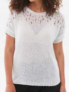 Джемпер короткий рукав л1318 белый