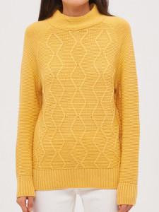 Джемпер высокое горло л41031 подсолнух