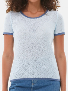 Джемпер короткий рукав л0007 голубой 1