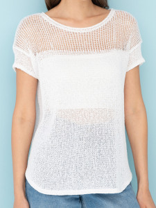 Джемпер короткий рукав л0332 белый