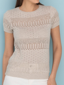 Джемпер короткий рукав л1242 лен