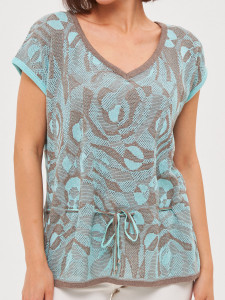 Джемпер короткий рукав л21009 мята 2