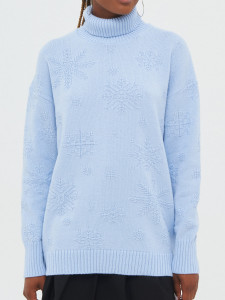 Джемпер высокое горло л1282 небо